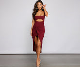 Keeping Knit Chic Cutout Midi Dress Oshnow