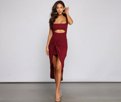 Keeping Knit Chic Cutout Midi Dress Oshnow