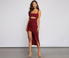 Keeping Knit Chic Cutout Midi Dress Oshnow