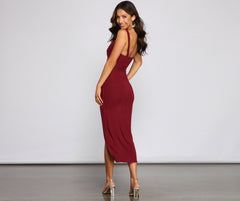 Keeping Knit Chic Cutout Midi Dress Oshnow