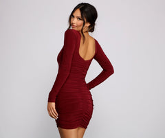 Keeping Knit Sultry Long Sleeve Mini Dress Oshnow