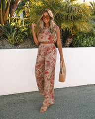 Kemya Pocketed Printed High Rise Pants Oshnow