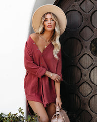 Kennedy Cotton Pocketed Button Down Tunic - Desert Rose Oshnow