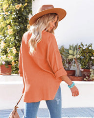 Kennedy Cotton Pocketed Button Down Tunic - Tangerine Oshnow