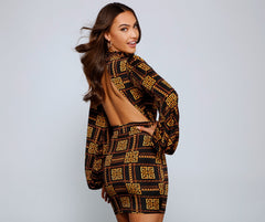 Key To Style Geometric Mini Dress Oshnow