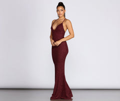 Khloe Long Glitter Formal Gown Oshnow