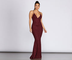 Khloe Long Glitter Formal Gown Oshnow