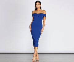 Kiabeth Off Shoulder Midi Dress Oshnow
