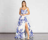Kiana Floral Chiffon A-Line Dress Oshnow