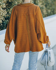 Kiandra Cotton French Terry Henley Top - Camel Oshnow
