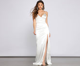 Kiara Satin High-Slit Mermaid Dress Oshnow