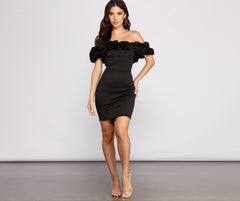 Kiari Formal Off the Shoulder Ruffled Dress Oshnow