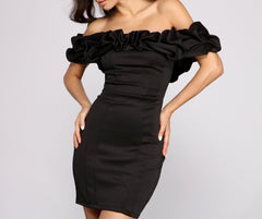 Kiari Formal Off the Shoulder Ruffled Dress Oshnow