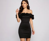 Kiari Formal Off the Shoulder Ruffled Dress Oshnow