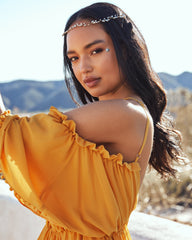 Kick The Dust Cold Shoulder Romper - Mango Oshnow