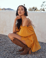 Kick The Dust Cold Shoulder Romper - Mango Oshnow