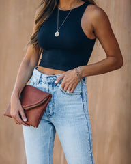 Kiki Knit Crop Top - Black Oshnow