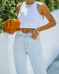 Kiki Knit Crop Top - White Oshnow