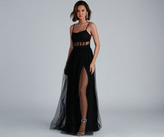 Kim Mesh Corset Tulle Formal Dress Oshnow