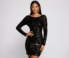 Kimmy Formal Sequin Mini Dress Oshnow