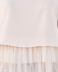 Kinsley Tiered Tulle Crop Top - Vintage Cream Oshnow