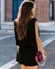 Kinston Pocketed Romper - Black Oshnow