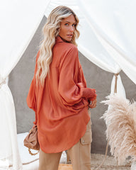 Kinzie Tencel Pocketed Button Down Top - Soft Clay Oshnow