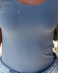 Kip Seamless Scoop Tank - Blue Stone Oshnow