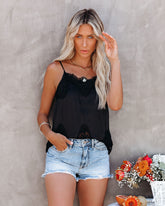 Kiss Kiss Lace Cami Tank - Black Oshnow