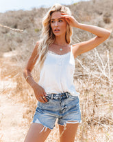 Kiss Kiss Lace Cami Tank - White Oshnow