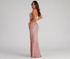 Kristina Formal Sequin Cutout Dress Oshnow