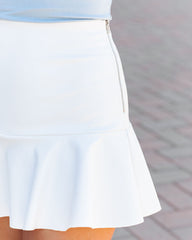 Kuervo Faux Leather Skort - White Oshnow