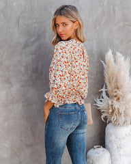 Kurtis Floral Ruffle Crop Blouse Oshnow