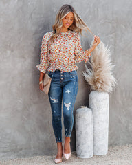 Kurtis Floral Ruffle Crop Blouse Oshnow