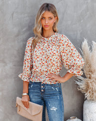 Kurtis Floral Ruffle Crop Blouse Oshnow