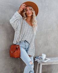 Kye Cotton Blend Knit Sweater - Speckled Black Oshnow