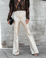 Kylie Faux Leather Pants - Gold Oshnow