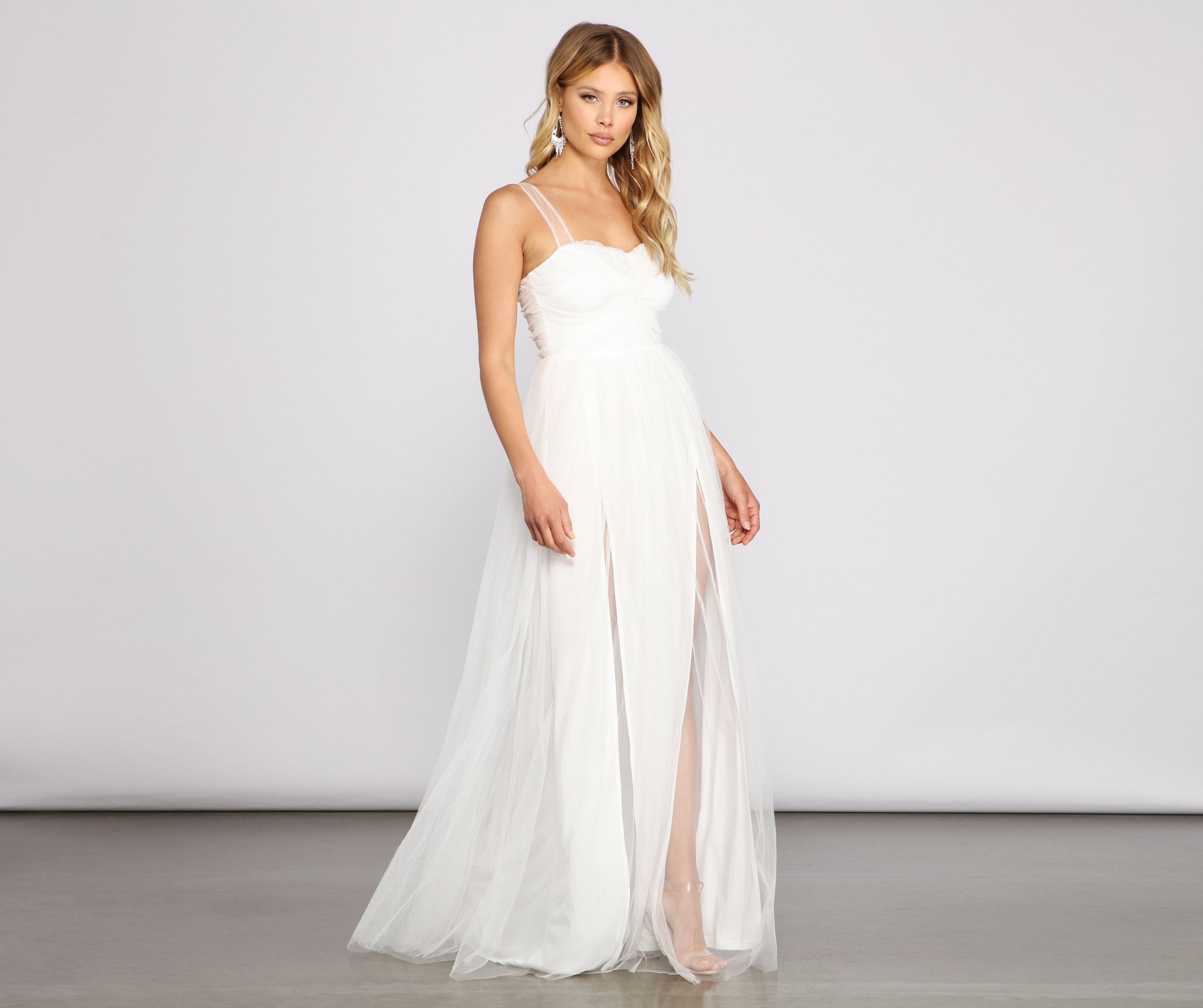 Kylunda Formal Tulle A-Line Dress Oshnow