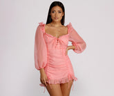 Lace Be Real Organza Sleeve Mini Dress Oshnow