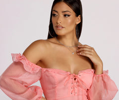 Lace Be Real Organza Sleeve Mini Dress Oshnow