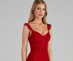 Lace Vixen Mesh Ruched Mini Dress Oshnow