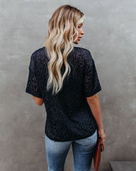 Lacole Leopard Burnout Blouse Oshnow