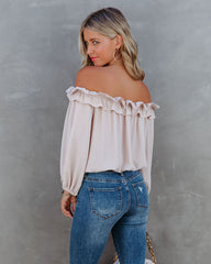 Lalette Off The Shoulder Ruffle Blouse - Ecru Oshnow