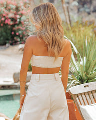 Lally Cotton Smocked Bandeau Top Oshnow