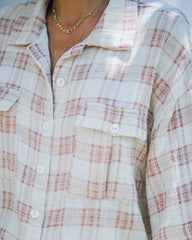 Lamar Cotton Plaid Button Down Top Oshnow