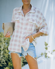 Lamar Cotton Plaid Button Down Top Oshnow