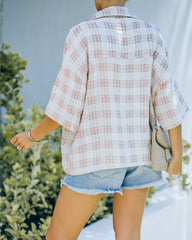 Lamar Cotton Plaid Button Down Top Oshnow