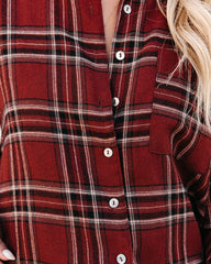 Lannah Cotton Blend Plaid Button Down Top Oshnow