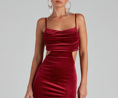 Lara Glitter Velvet Mermaid Dress Oshnow