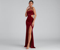 Lara Glitter Velvet Mermaid Dress Oshnow